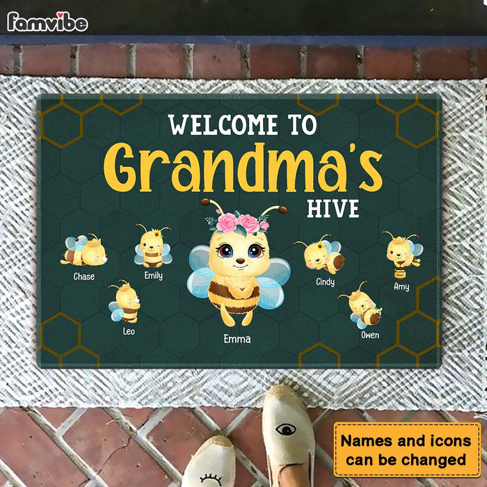 Personalized Welcome To Grandma's Hive Doormat 25505 1