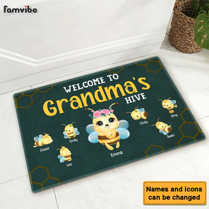 Personalized Welcome To Grandma's Hive Doormat 25505 1