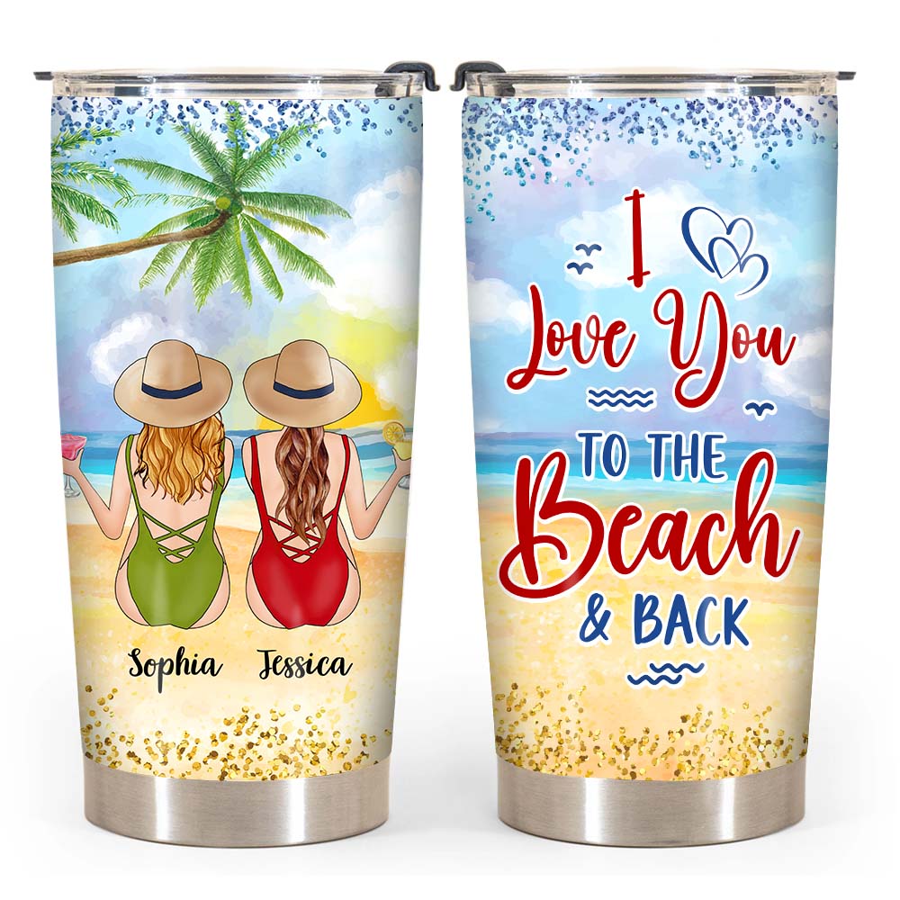 Personalized I Love You To The Beach And Back Mermaid Steel Tumbler 25510 Primary Mockup