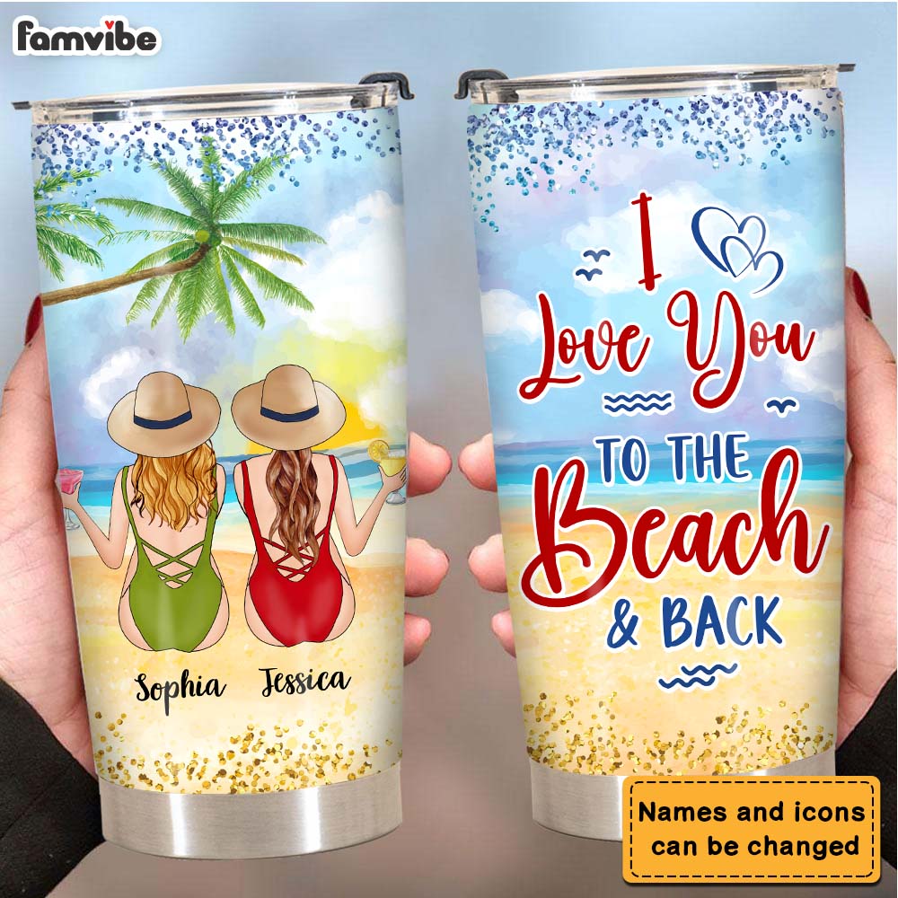 Personalized I Love You To The Beach And Back Mermaid Steel Tumbler 25510 Primary Mockup