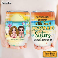 Personalized Mermaid Sister Friend Wine Tumbler 25514 thumb 1