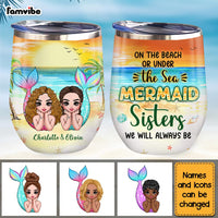Personalized Mermaid Sister Friend Wine Tumbler 25514 thumb 1