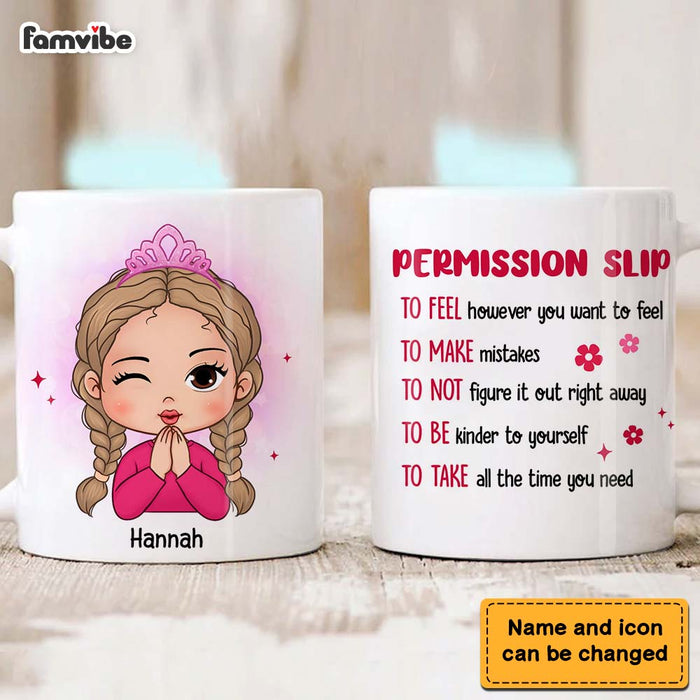 Personalized Gift for Daughter Granddaughter Permission Slip Mug 25515 1