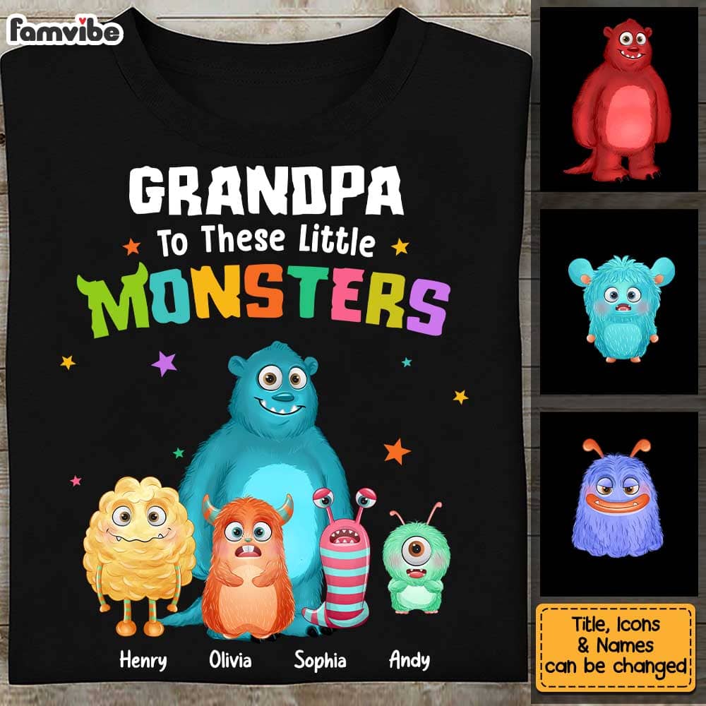 Personalized Grandpa To These Little Monsters Shirt Hoodie Sweatshirt 25518 Primary Mockup