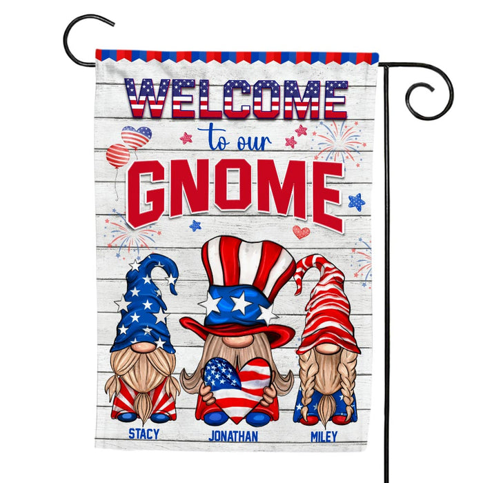 Personalized Welcome To Our Gnome Flag 25521 1