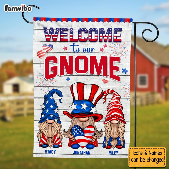 Personalized Welcome To Our Gnome Flag 25521 1