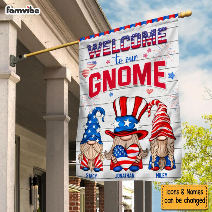 Personalized Welcome To Our Gnome Flag 25521 1