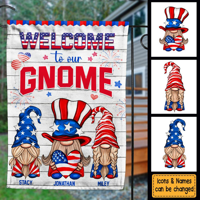 Personalized Welcome To Our Gnome Flag 25521 1
