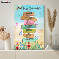 God Says You Are Location Sign Canvas 25526 thumb 1