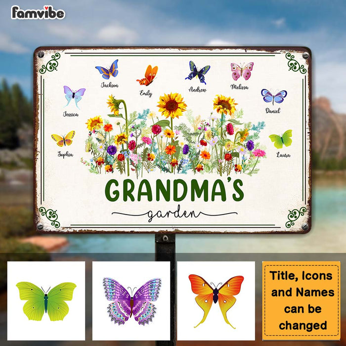 Personalized Grandma's Garden Metal Sign 25529 1