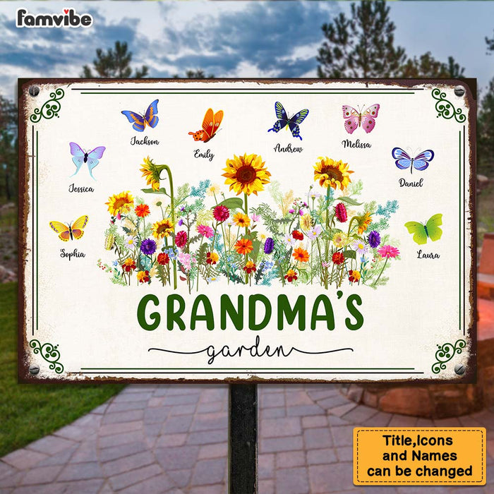 Personalized Grandma's Garden Metal Sign 25529 1