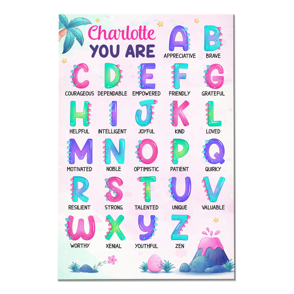 Personalized Gift for Daughter Granddaughter Alphabet Affirmation Canvas 25531 Primary Mockup