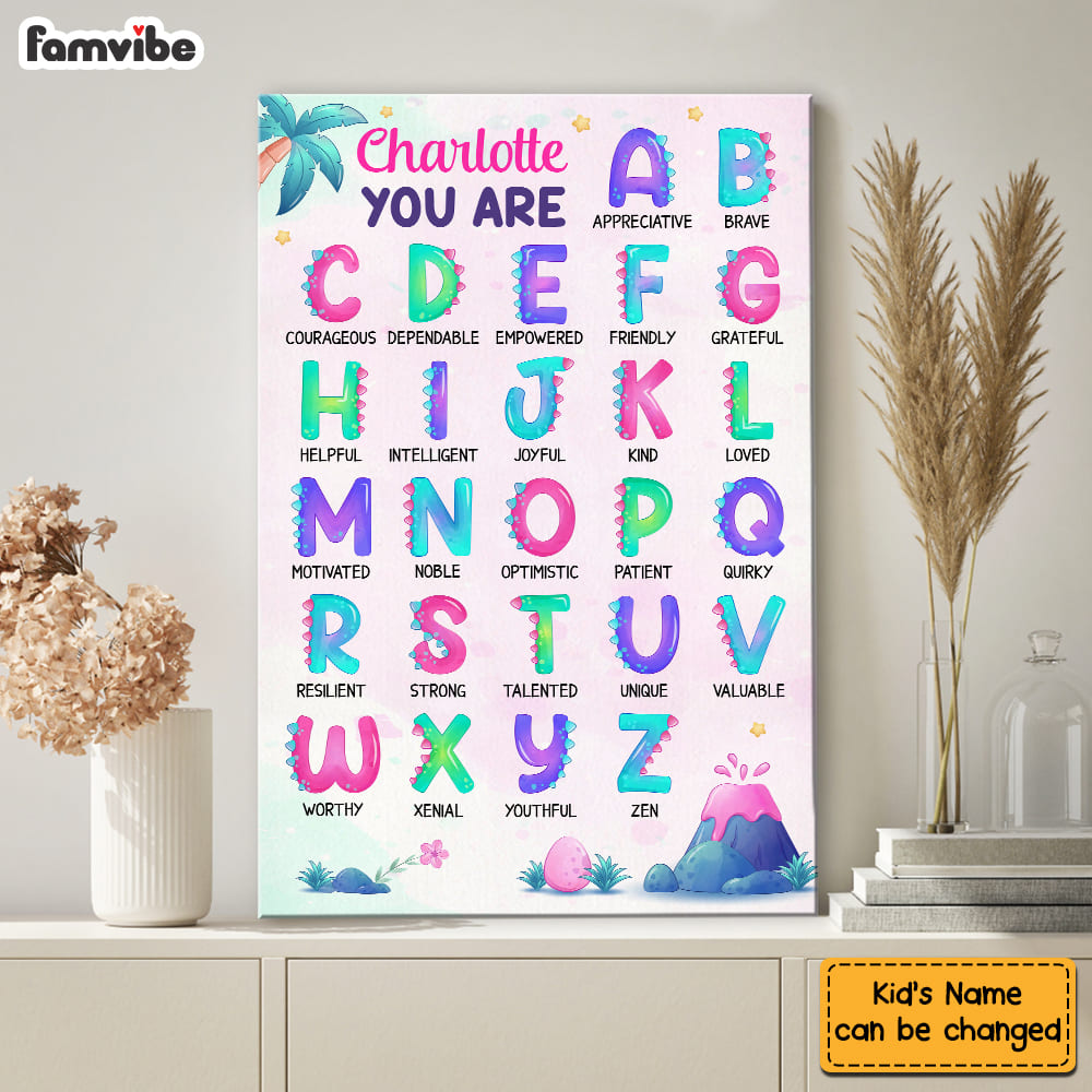 Personalized Gift for Daughter Granddaughter Alphabet Affirmation Canvas 25531 Primary Mockup