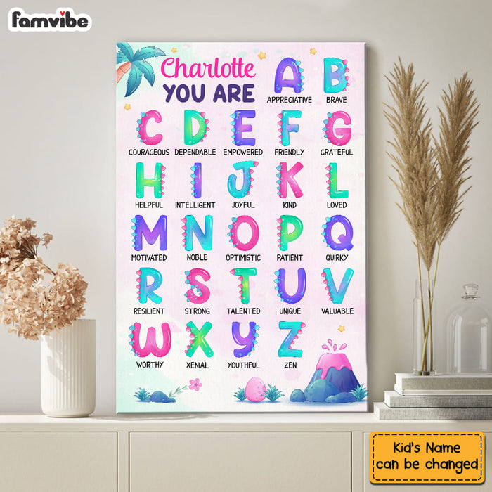 Personalized Gift for Daughter Granddaughter Alphabet Affirmation Canvas 25531 1