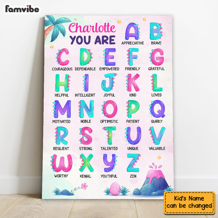 Personalized Gift for Daughter Granddaughter Alphabet Affirmation Canvas 25531 1