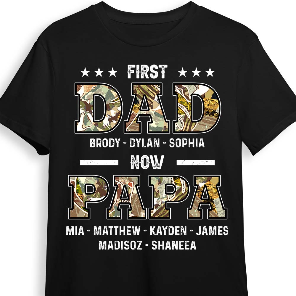 Personalized First Dad Now Papa Shirt Hoodie Sweatshirt 25532 Primary Mockup