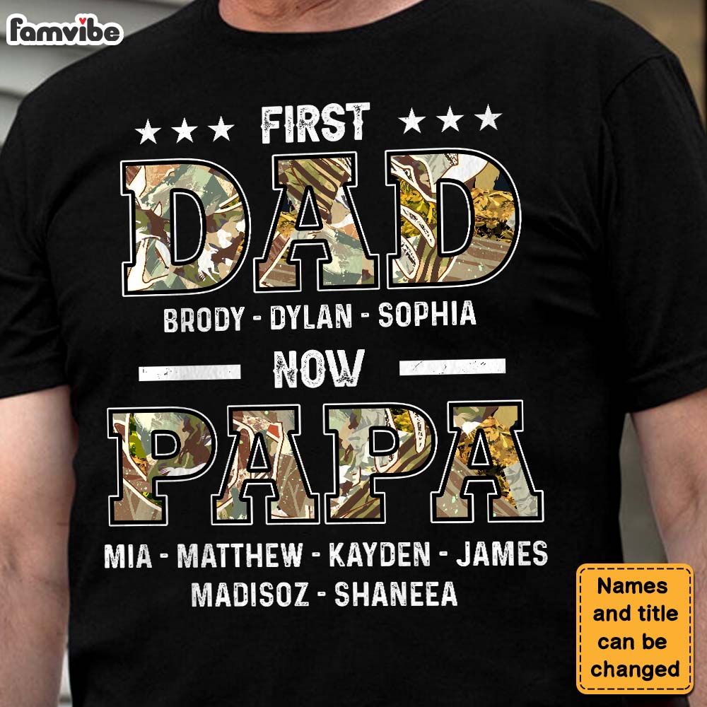 Personalized First Dad Now Papa Shirt Hoodie Sweatshirt 25532 Primary Mockup