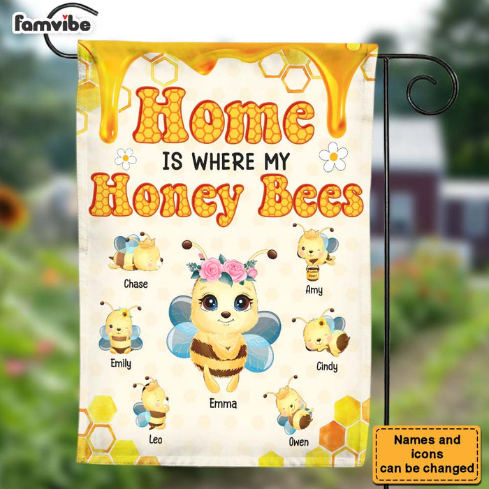Personalized Home Is Where My Honey Bees Flag 25534 1