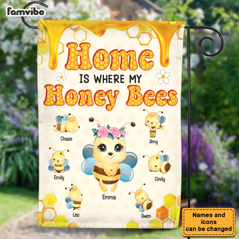 Personalized Home Is Where My Honey Bees Flag 25534 Primary Mockup