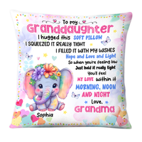 Personalized Gift For Granddaughter Cute Elephant Pillow 25538 thumb 1
