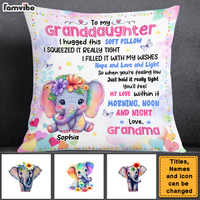 Personalized Gift For Granddaughter Cute Elephant Pillow 25538 thumb 1