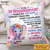 Personalized Gift For Granddaughter Cute Elephant Pillow 25538 thumb 1