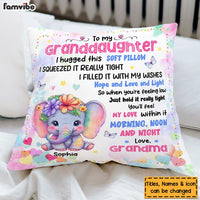 Personalized Gift For Granddaughter Cute Elephant Pillow 25538 thumb 1