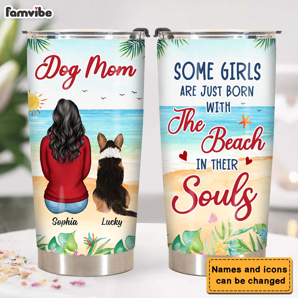 Personalized Summer Dog Steel Tumbler 25550 Primary Mockup