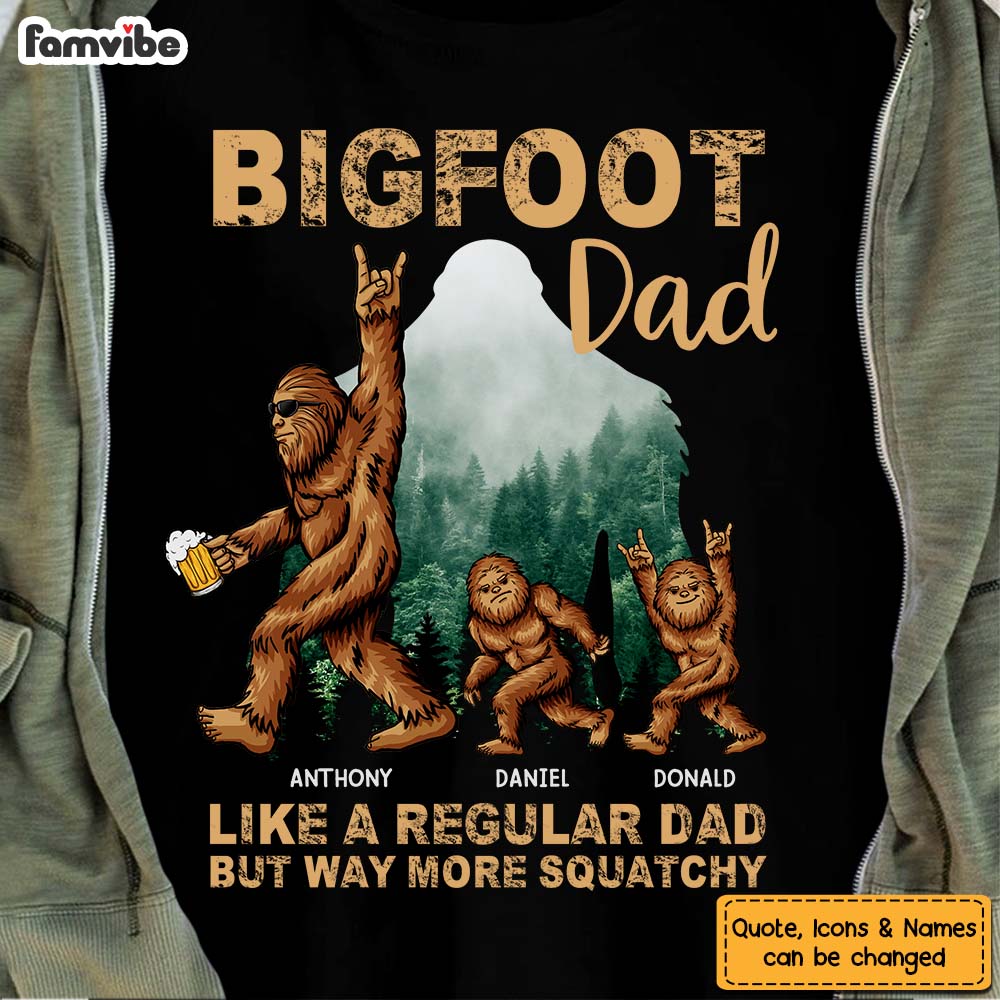 Personalized Squatch Dad Shirt Hoodie Sweatshirt 25560 Primary Mockup
