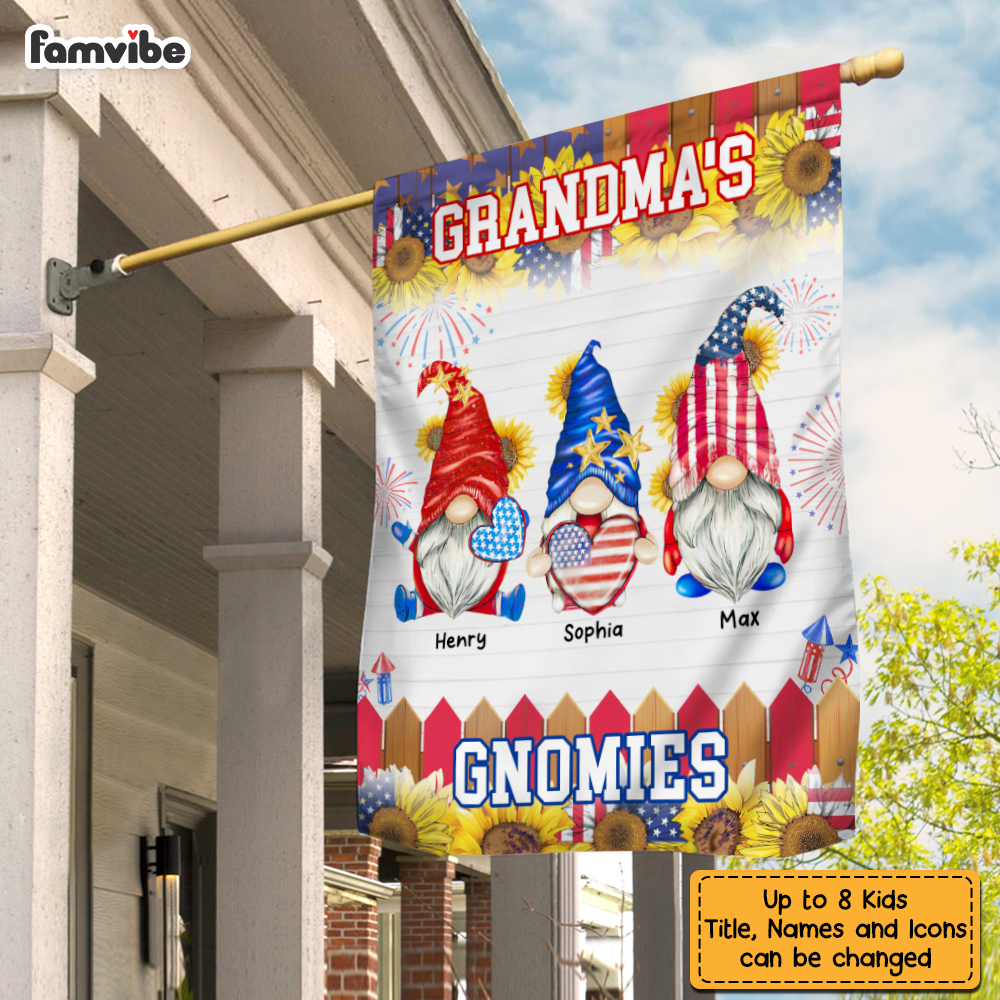 Personalized Grandma's Gnomies Flag 25573 Primary Mockup