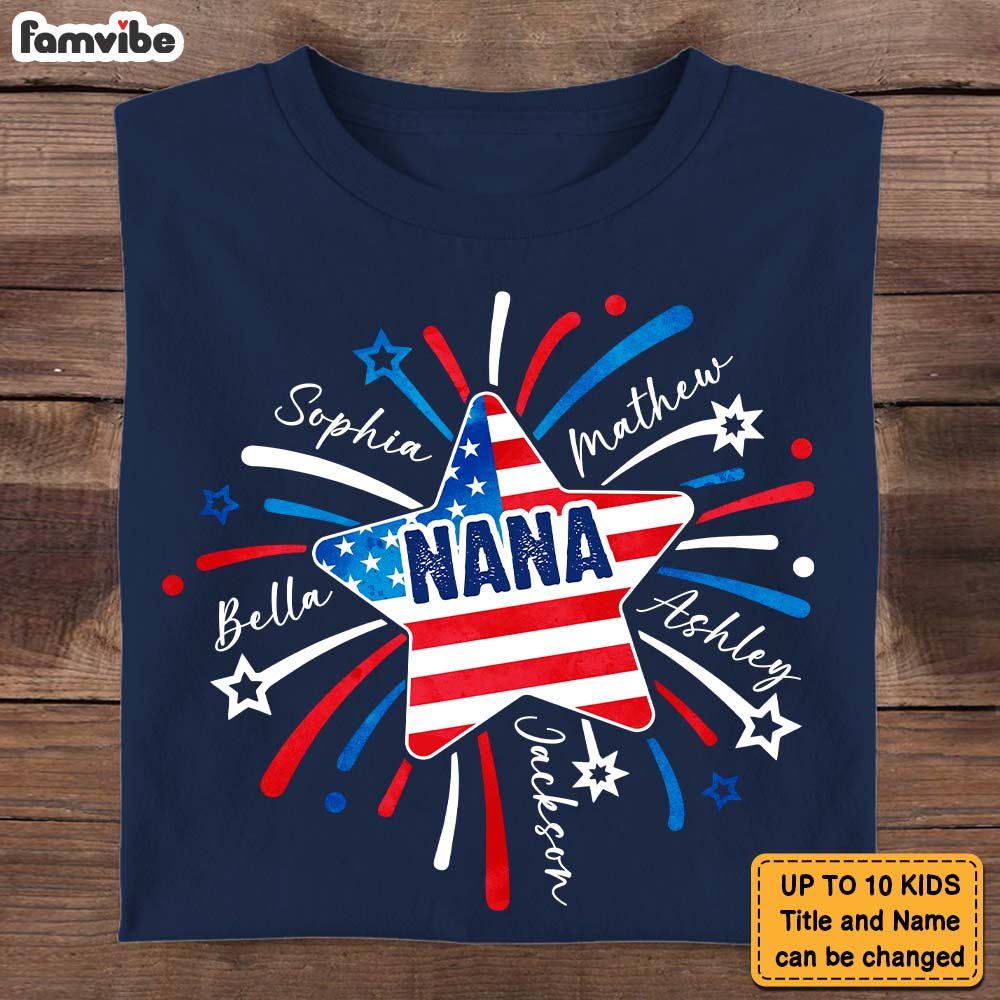 Personalized Grandma Fireworks Shirt Hoodie Sweatshirt 25578 Primary Mockup