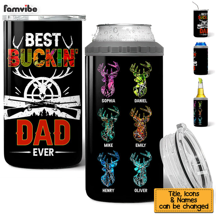 Personalized Buckin Dad 4 in 1 Can Cooler 25581 1