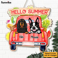 Personalized Hello Summer Dog Wood Sign 25584 thumb 1