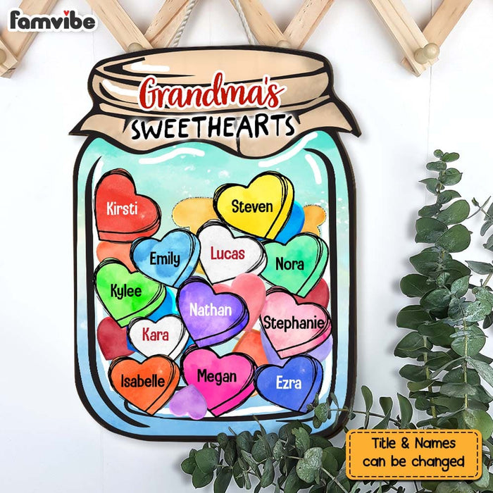 Personalized Grandma Jar Of Heart Wood Sign 25588 1