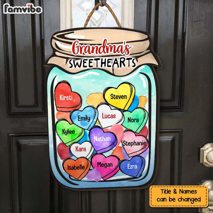 Personalized Grandma Jar Of Heart Wood Sign 25588 1
