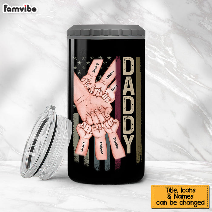 Personalized Daddy And Kids Hand 4 in 1 Can Cooler 25591 1