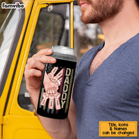 Personalized Daddy And Kids Hand 4 in 1 Can Cooler 25591 thumb 1