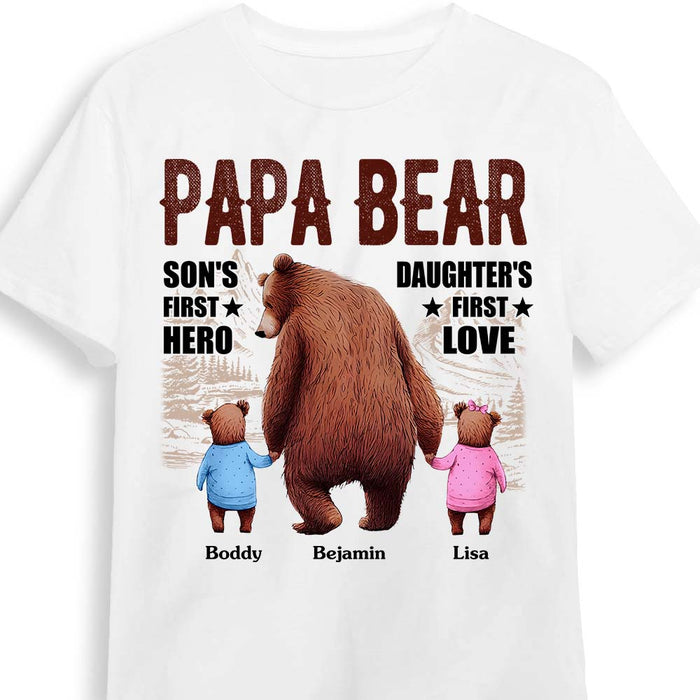 Personalized Papa Bear Daughter's First Love Son's First Hero Shirt - -  Famvibe