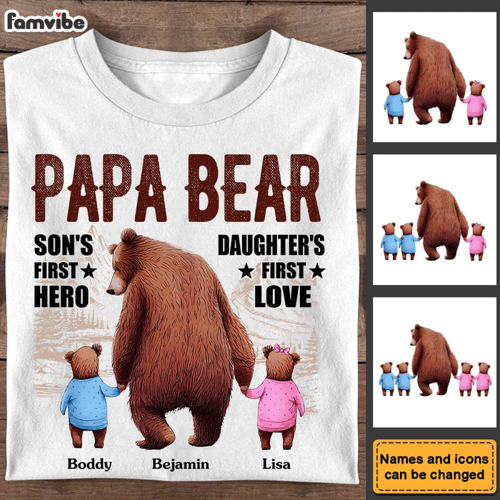Personalized Papa Bear Daughter's First Love Son's First Hero Shirt - Hoodie - Sweatshirt 25603 1