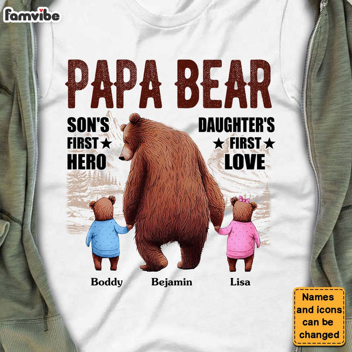 Personalized Papa Bear Daughter's First Love Son's First Hero Shirt - Hoodie - Sweatshirt 25603 1