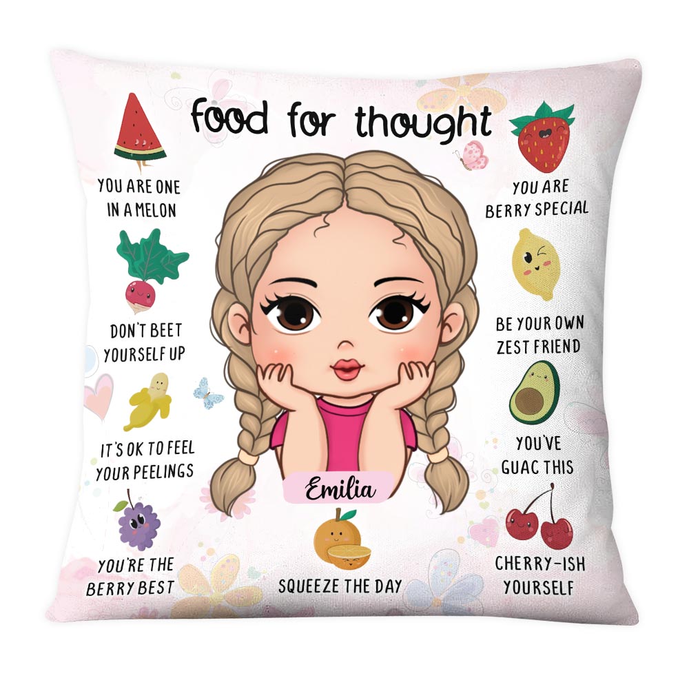 Personalized Affirmation Gift For Daughter Granddaughter Food For Thought Pillow 25610 Primary Mockup