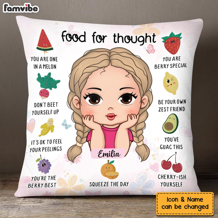 Personalized Affirmation Gift For Granddaughter Food For Thought Pillow 25610 1