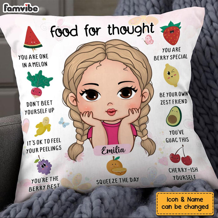 Personalized Affirmation Gift For Granddaughter Food For Thought Pillow 25610 1