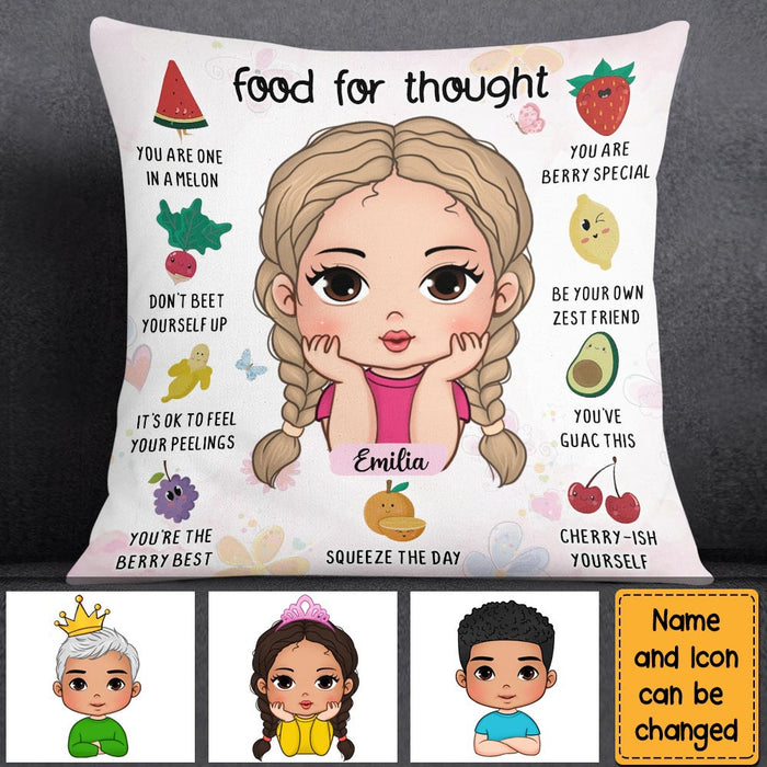 Personalized Affirmation Gift For Granddaughter Food For Thought Pillow 25610 1