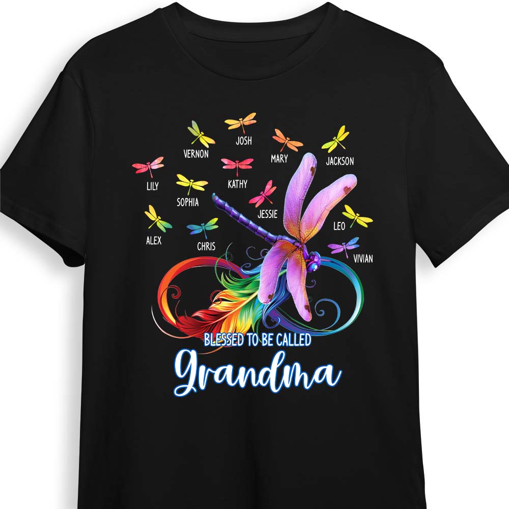 Personalized Dragonfly Blessed To Be Called Grandma Shirt Hoodie Sweatshirt 25611 Primary Mockup