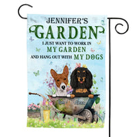 Personalized Work In Garden And Hangout With Dogs Flag 25612 thumb 1