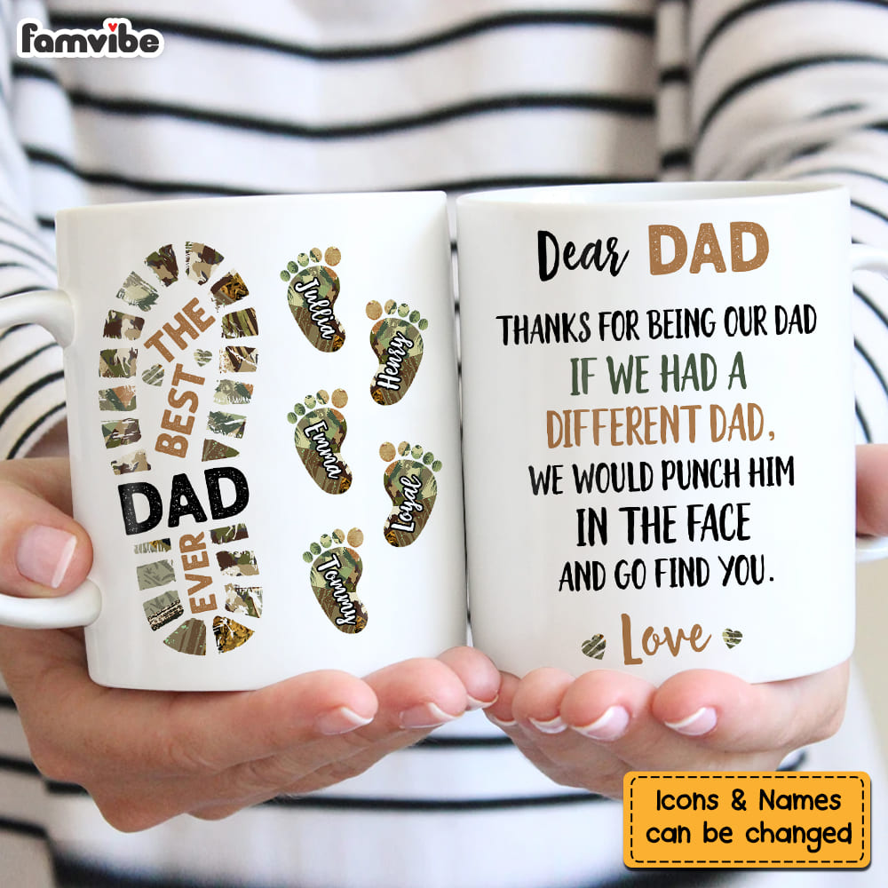 Personalized Gift For Father For Dad Foot Print Mug 25617 Primary Mockup