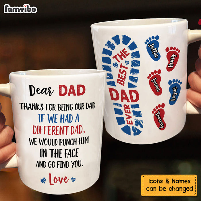 Personalized Gift For Father For Dad Foot Print Mug 25617 1
