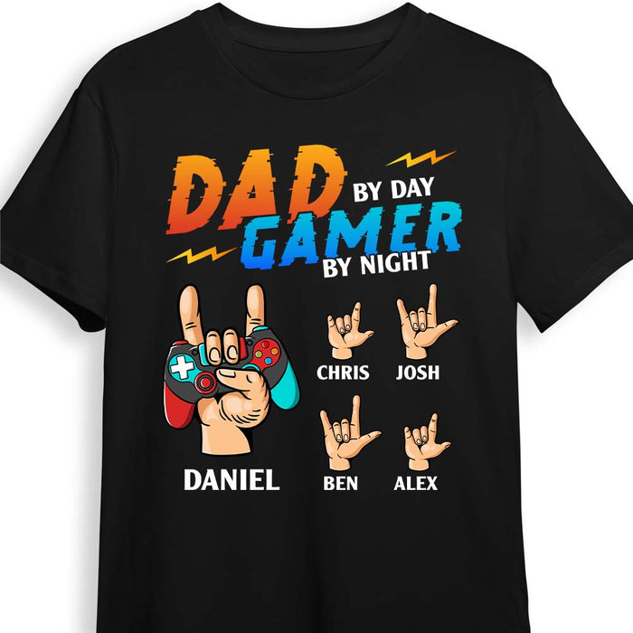 Personalized Dad By Day Gamer By Night Shirt - Hoodie - Sweatshirt 25624 1