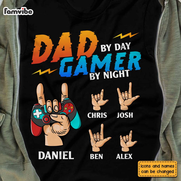 Personalized Dad By Day Gamer By Night Shirt - Hoodie - Sweatshirt 25624 1